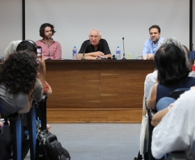 Conferência com o professor francês, Christian Laval. 17/10/2025. Foto: Beto Monteiro/Ascom UnB